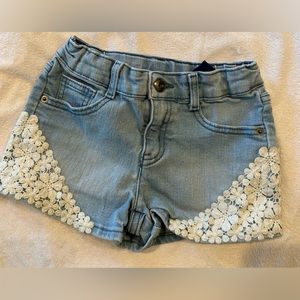 Denim Shorts with lace trim
